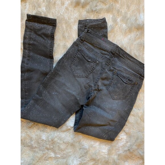 Wall Flower Junior Sz 1 Denim Indigo Fashion Glitter/Sparkle Pants 25" - Picture 7 of 7